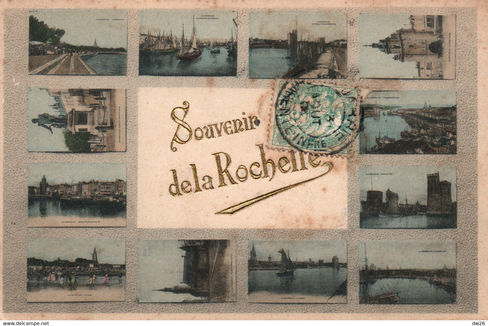 Souvenir De La Rochelle - Multivues (Port, Hôtel De Ville, Statue Amiral Duperré...) Carte Gaufrée - Souvenir De...