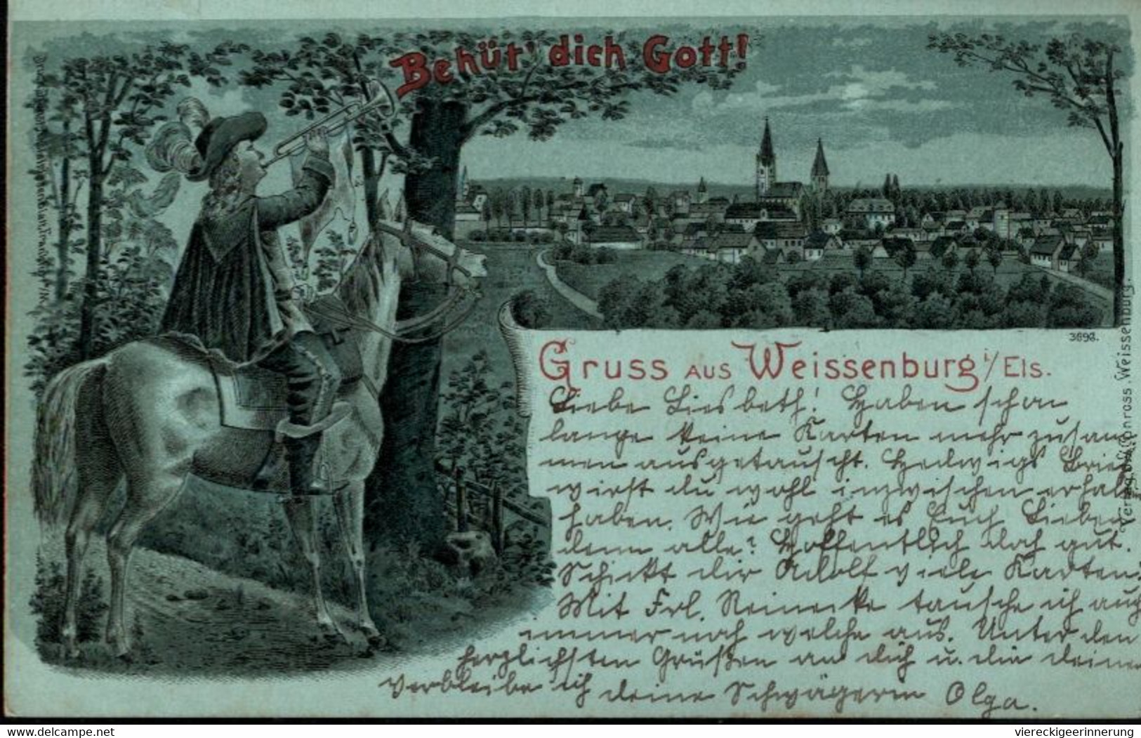 ! 1899 Schöne Alte Ansichtskarte Gruss Aus Weissenburg Im Elsaß, Alsace Wissembourg - Wissembourg