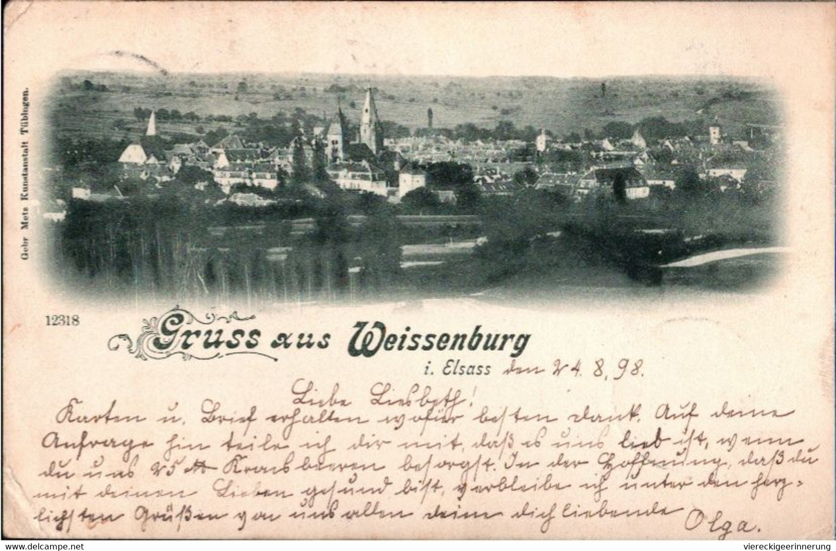 ! 1898 Alte Ansichtskarte Gruss Aus Weissenburg Im Elsaß, Alsace Wissembourg - Wissembourg