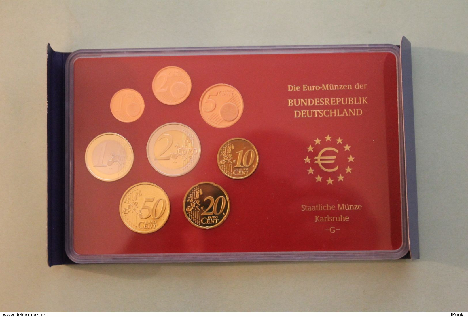 Deutschland, Kursmünzensatz; Euro-Umlaufmünzenserie 2002 G, Spiegelglanz (PP) - Mint Sets & Proof Sets