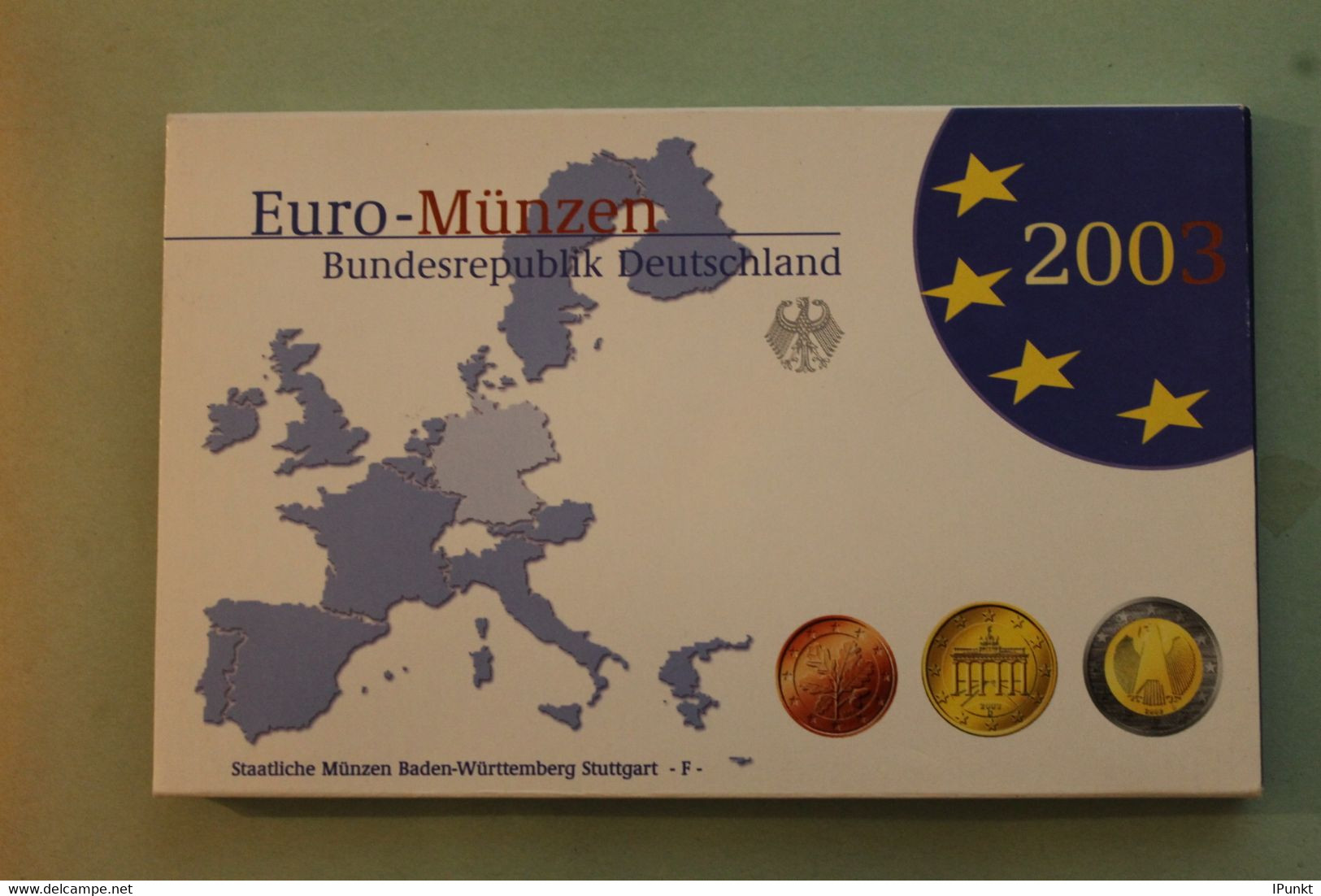 Deutschland, Kursmünzensatz; Euro-Umlaufmünzenserie 2003 F, Spiegelglanz (PP) - Mint Sets & Proof Sets