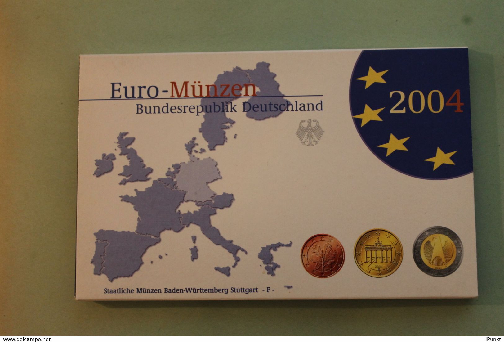 Deutschland, Kursmünzensatz; Euro-Umlaufmünzenserie 2004 F, Spiegelglanz (PP) - Mint Sets & Proof Sets