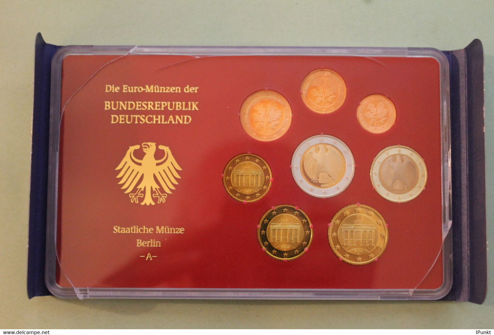 Deutschland, Kursmünzensatz; Euro-Umlaufmünzenserie 2004 A, Spiegelglanz (PP), Lesen - Mint Sets & Proof Sets