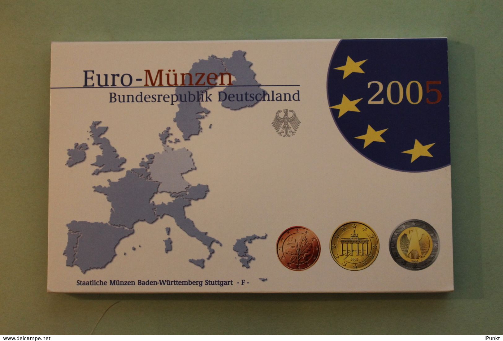 Deutschland, Kursmünzensatz; Euro-Umlaufmünzenserie 2005 F, Spiegelglanz (PP) - Mint Sets & Proof Sets