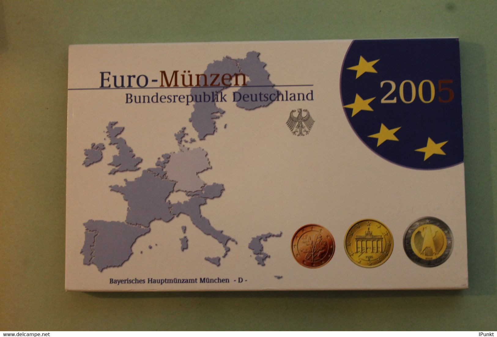 Deutschland, Kursmünzensatz; Euro-Umlaufmünzenserie 2005 D, Spiegelglanz (PP) - Mint Sets & Proof Sets