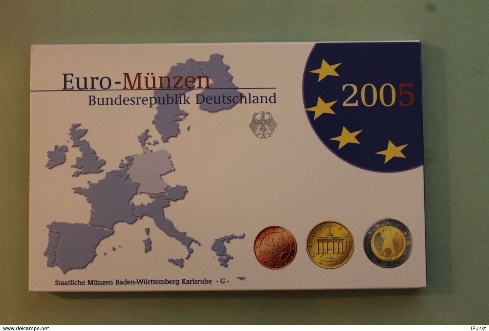 Deutschland, Kursmünzensatz; Euro-Umlaufmünzenserie 2005 G, Spiegelglanz (PP) - Mint Sets & Proof Sets