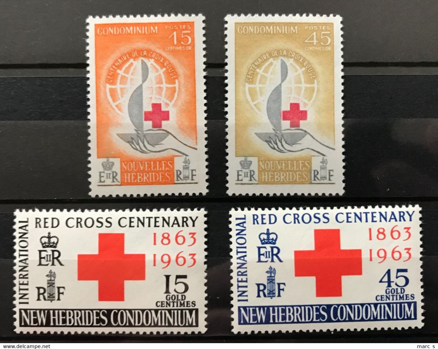 NOUVELLES HEBRIDES 1963 - NEUF*/MH - Série Complète YT 199 / 202  - CROIX ROUGE - Other & Unclassified