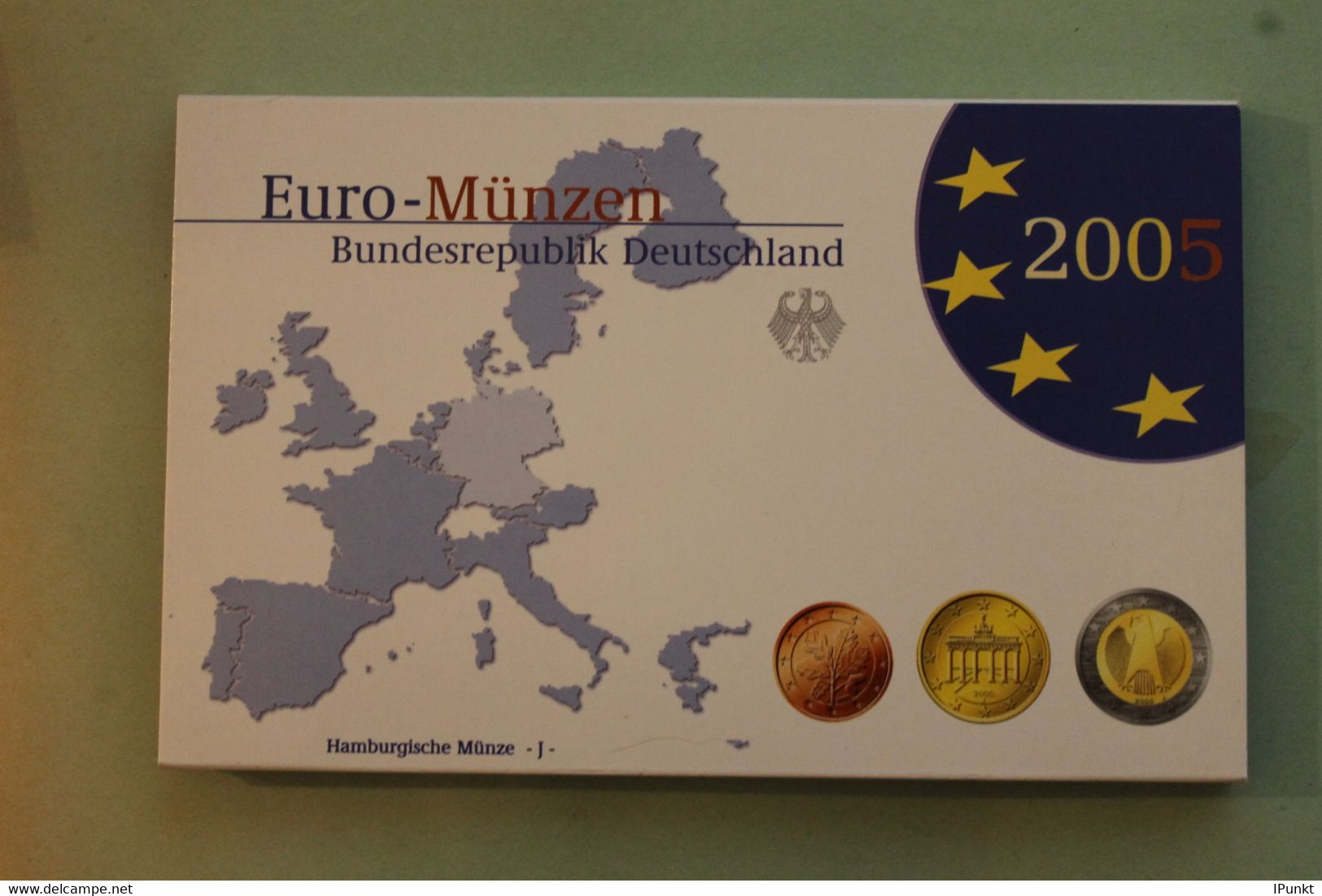 Deutschland, Kursmünzensatz; Euro-Umlaufmünzenserie 2005 J, Spiegelglanz (PP) - Mint Sets & Proof Sets