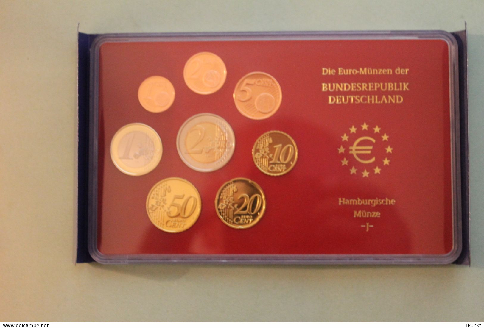 Deutschland, Kursmünzensatz; Euro-Umlaufmünzenserie 2005 J, Spiegelglanz (PP) - Mint Sets & Proof Sets