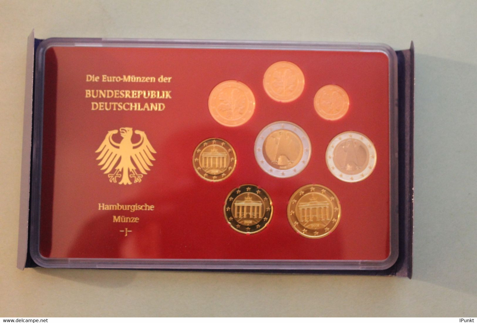 Deutschland, Kursmünzensatz; Euro-Umlaufmünzenserie 2005 J, Spiegelglanz (PP) - Mint Sets & Proof Sets