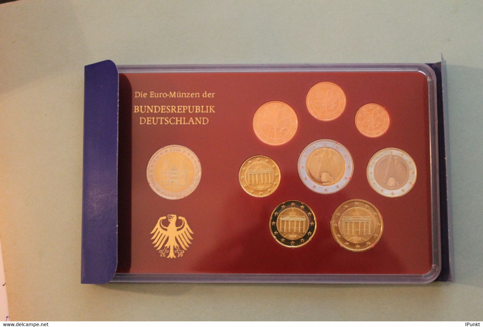 Deutschland, Kursmünzensatz; Euro-Umlaufmünzenserie 2006 J, Spiegelglanz (PP) - Mint Sets & Proof Sets