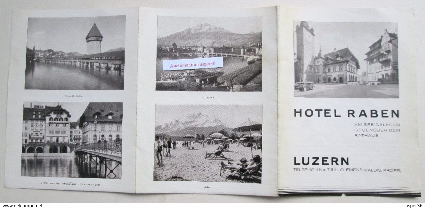 Brochure "Hotel Raben Am See, Luzern, Suisse" - Collections