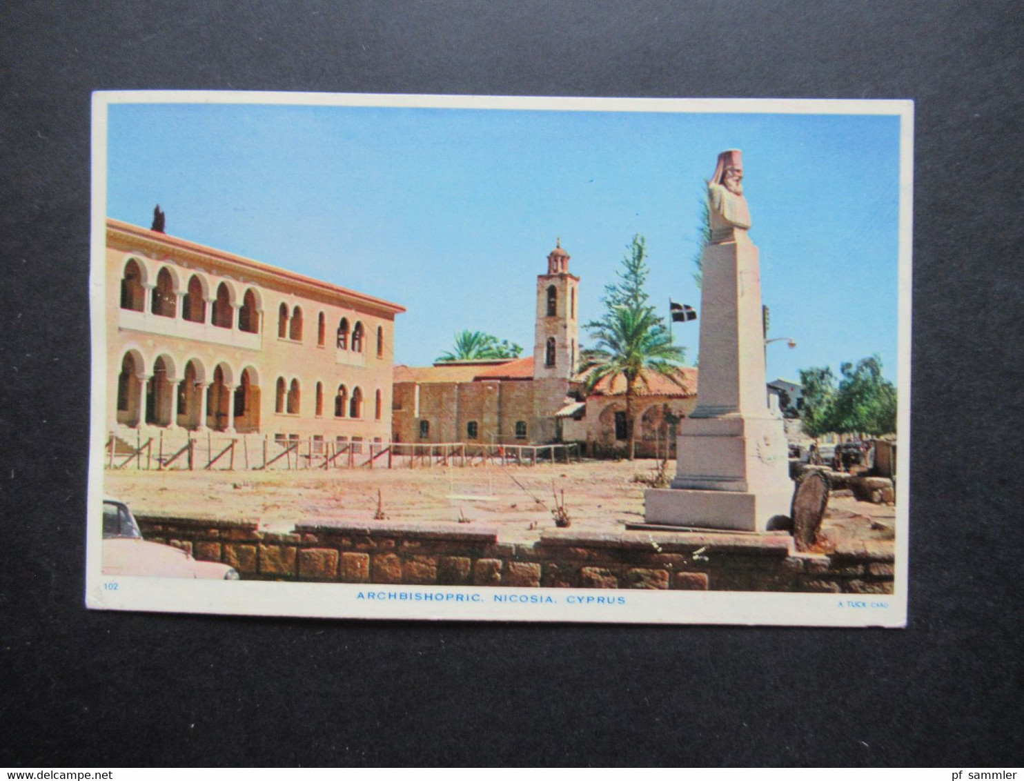 GB Kolonie Zypern 1960 Republik Marke Mit Aufdruck Nr. 185 EF Tuck's Post Card Archbishopric Nicosia Cyprus - Zypern (...-1960)