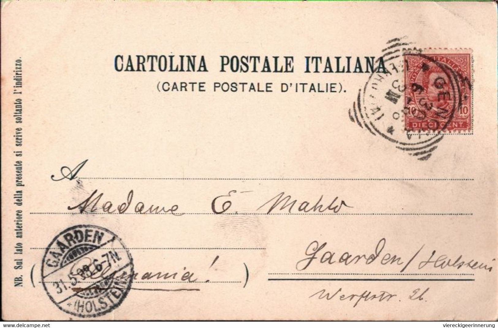 ! 1898 Alte Ansichtskarte Ricordo Di Genova, Genua, Italy, Nach Kiel Gaarden - Genova (Genoa)