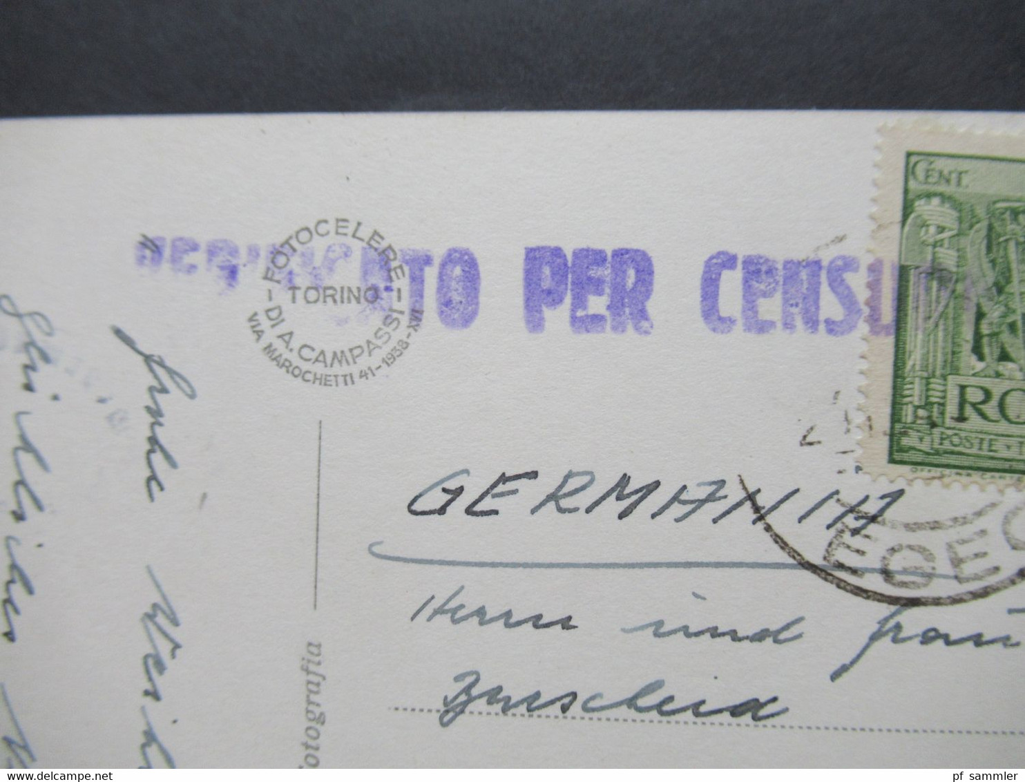 Rhodos / Rodi Egeo / Ägäis 1940 Italienische Besetzung Nr. 20 EF Mit 2 Zensurstempel Censura Und OKW Zensur Echtfoto AK - Ägäis (Rodi)