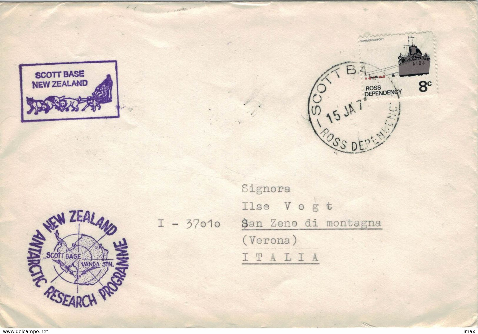 Scott Base NZ - Antarctic Research Programme - Summer Support A184 - Cartas & Documentos