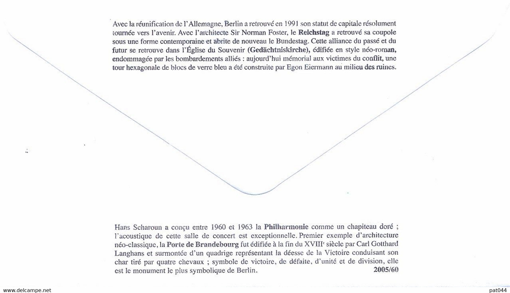 Enveloppe 1er Jour Capitales Européennes, Berlin, Philharmonie, 2005 (YT 3812) - 2000-2009