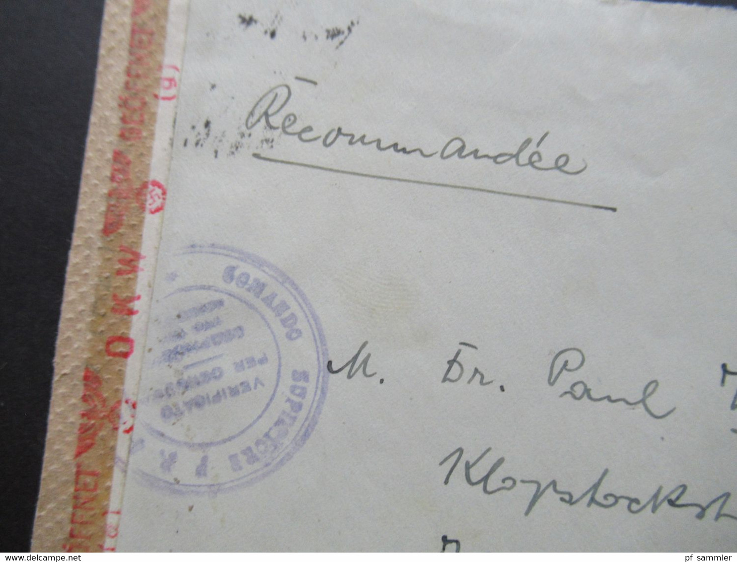 Griechenland 1943 Einschreiben Lamia - Wiesbaden Mit Mehrfachzensur OKW Und Comando Superiore Verificato Per Censura - Storia Postale
