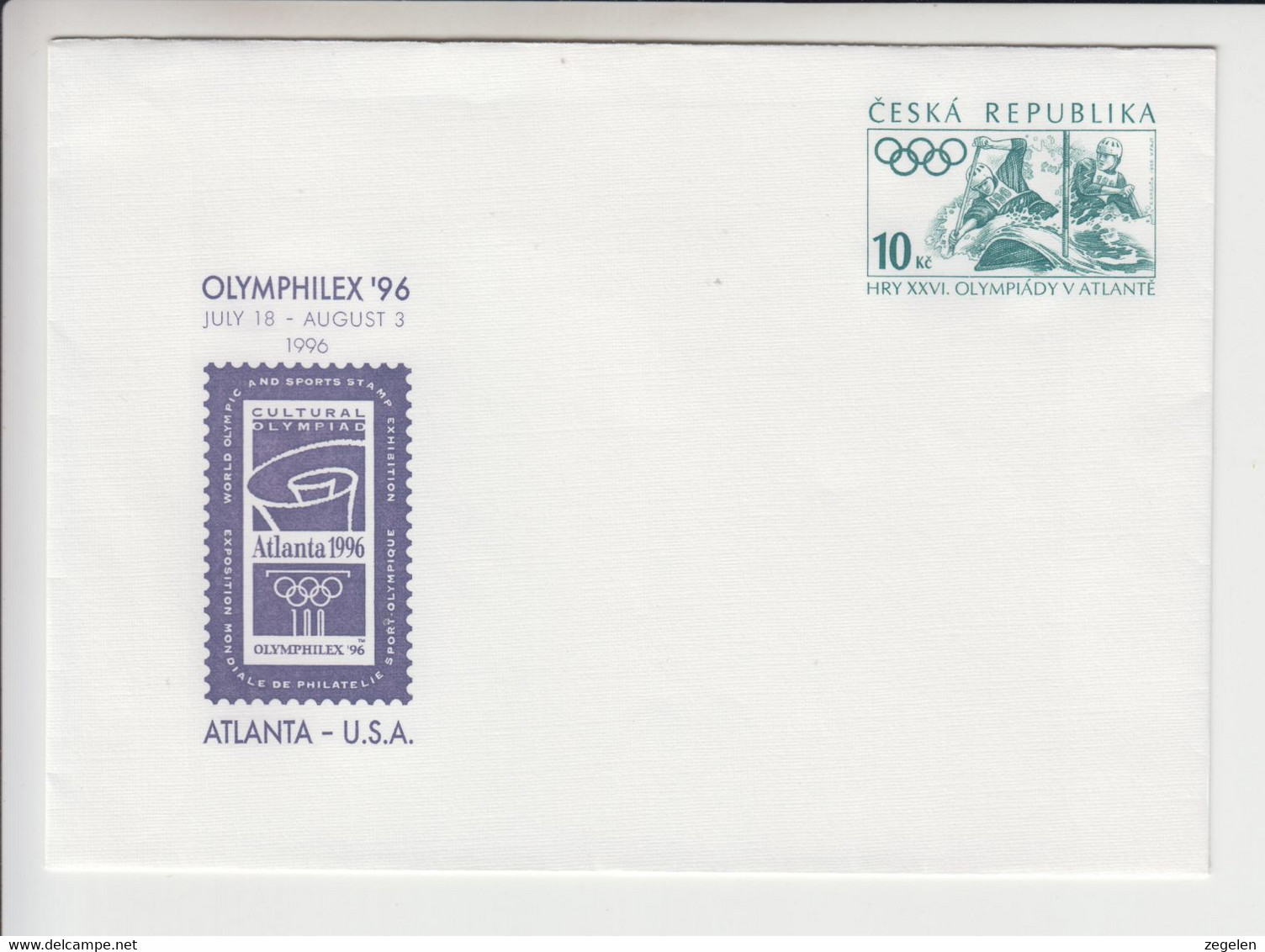 Tsjechië Michel-Ganzsachenkatalog Omslag U3 Olympische Spelen Atlanta - Enveloppes