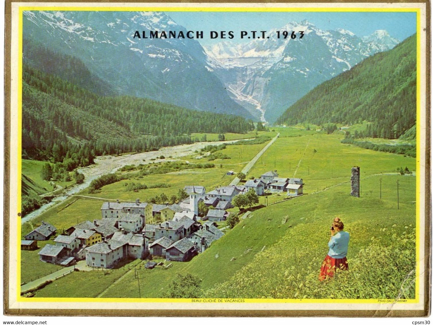 CALENDRIER GF 1963 - Sport De Glisse Ou Village De Montagne, Imprimeur Oller (calendrier Double) - Grand Format : 1961-70
