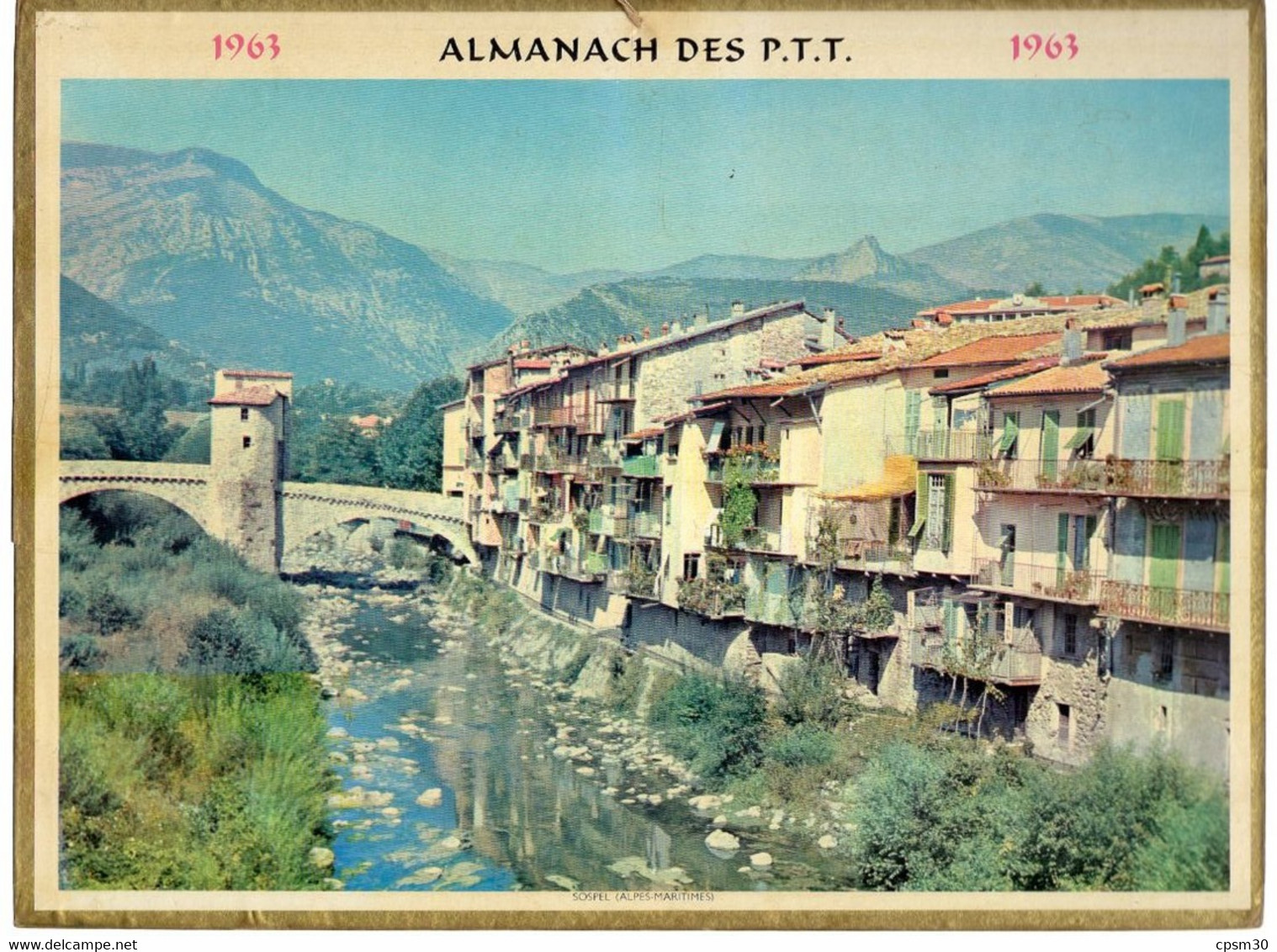 CALENDRIER GF 1963 - Sospel Alpes-Maritimes 06, Imprimeur Oller - Grand Format : 1961-70