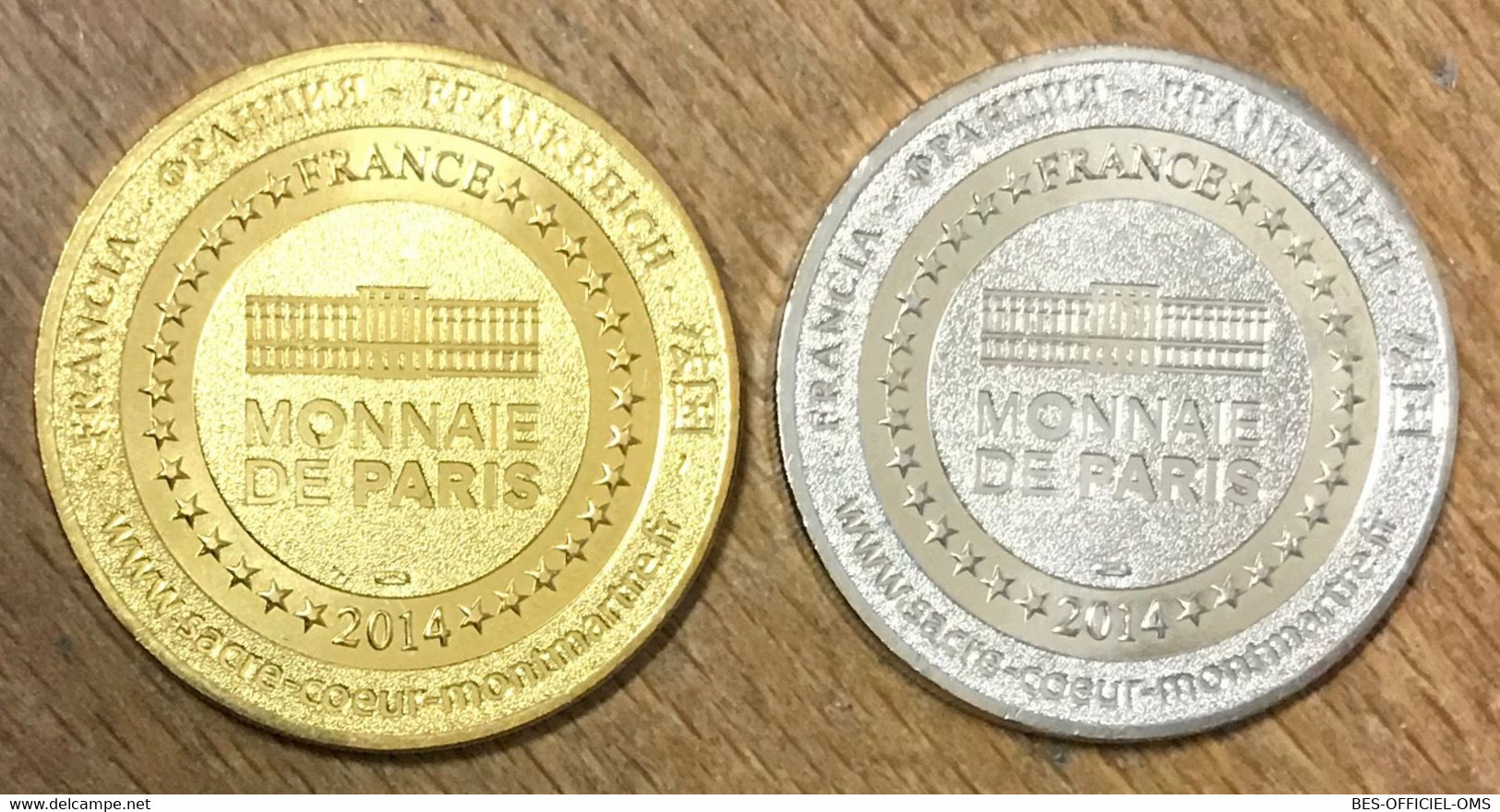 75018 SACRÉ-COEUR DE MONTMARTRE PARIS MDP 2014 LA PAIRE MÉDAILLE MONNAIE DE PARIS JETON TOURISTIQUE MEDALS COINS TOKENS - 2014