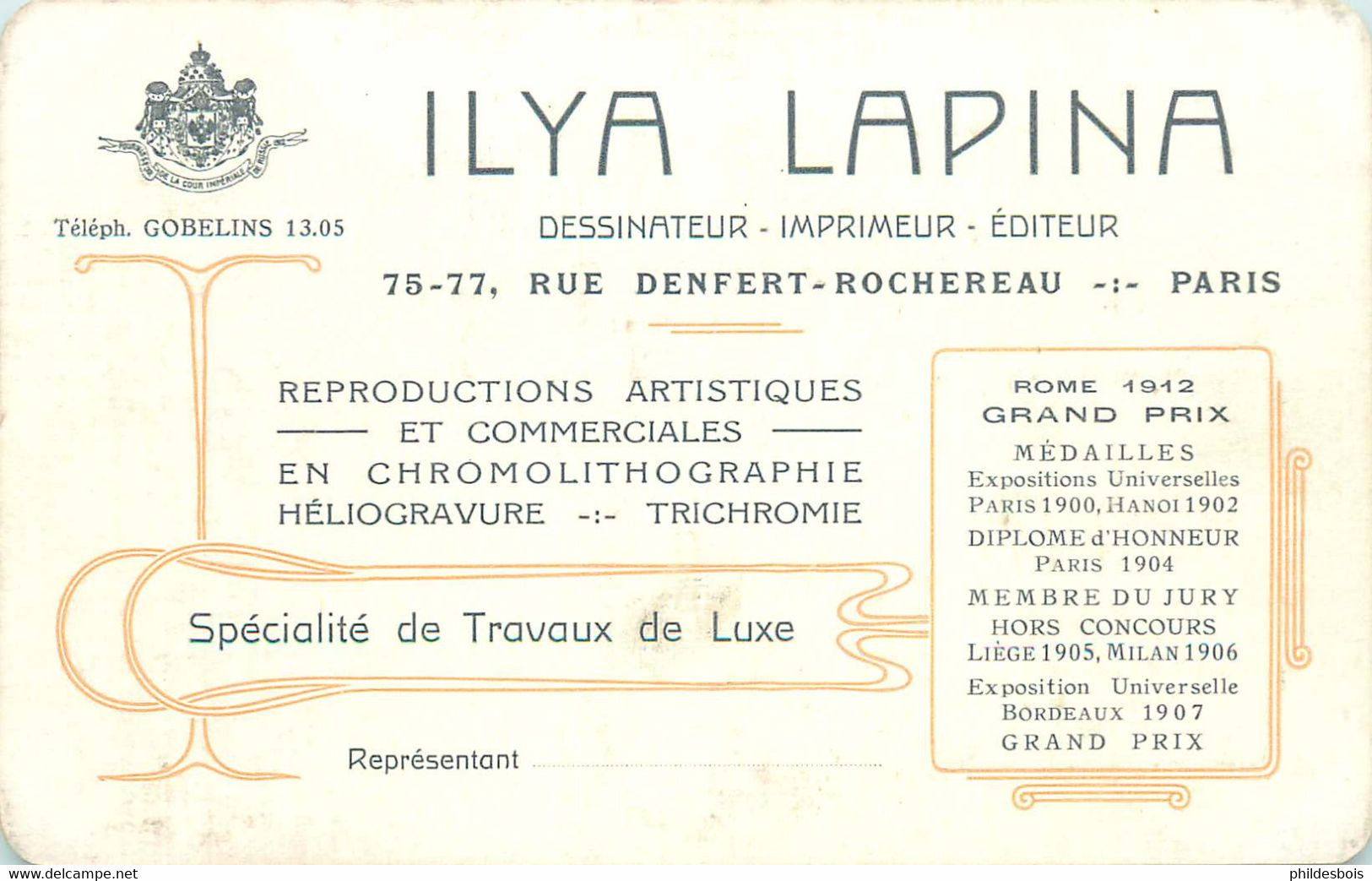 CARTE PUBLICITAIRE  Des éditions LAPINA Déssinateur ,imprimeur , Editeur PARIS - Industrie