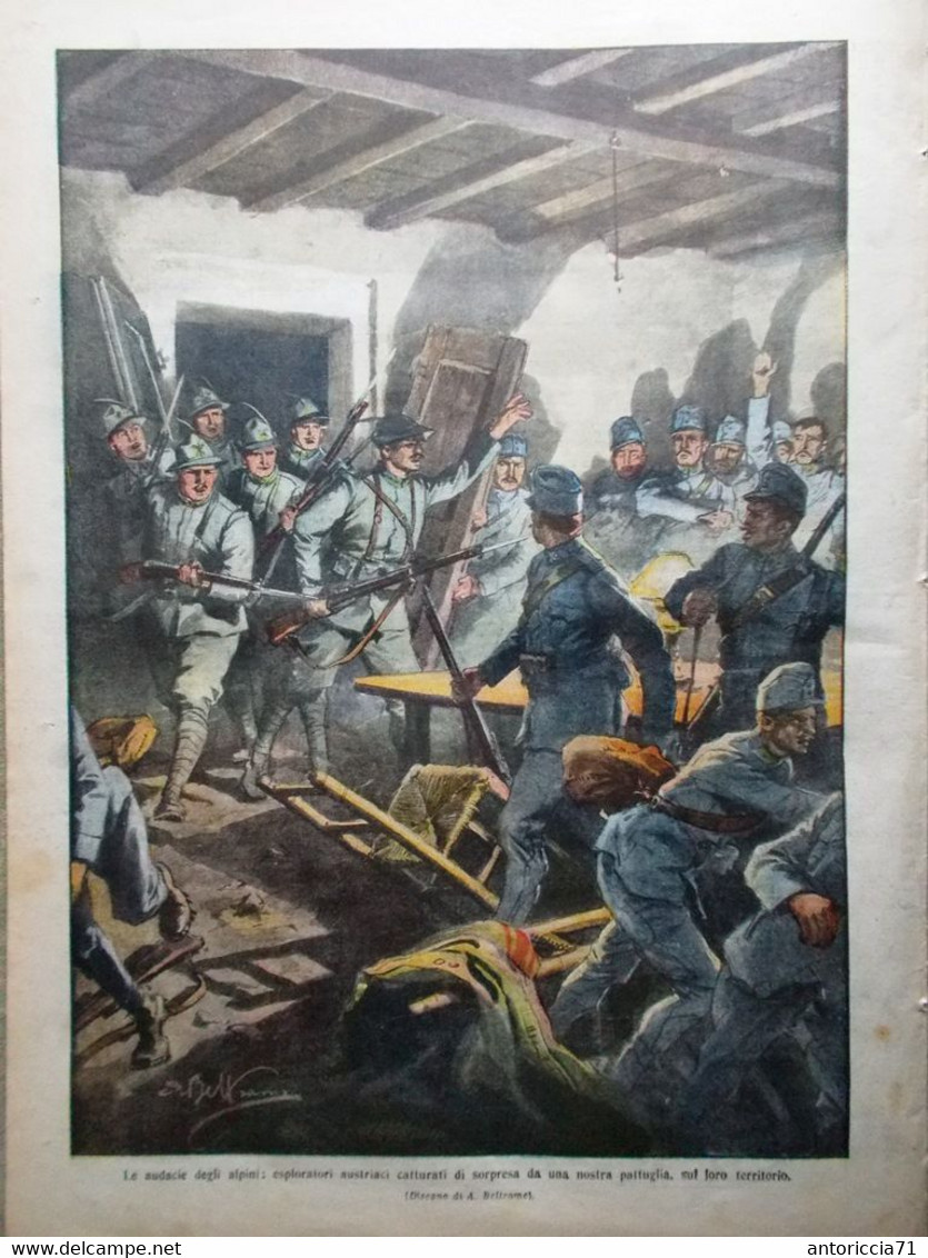 La Domenica Del Corriere 5 Settembre 1915 WW1 Guerra Sulle Alpi Livinallongo Re - Oorlog 1914-18