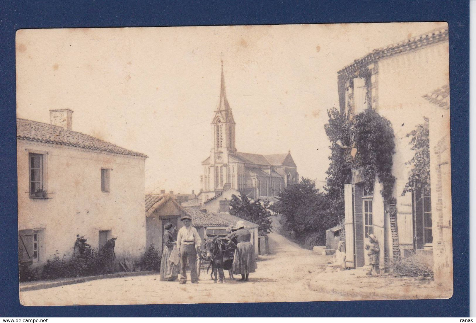 CPA Ane Donkey Carte Photo Attelage Non Circulé à Identifier - Anes