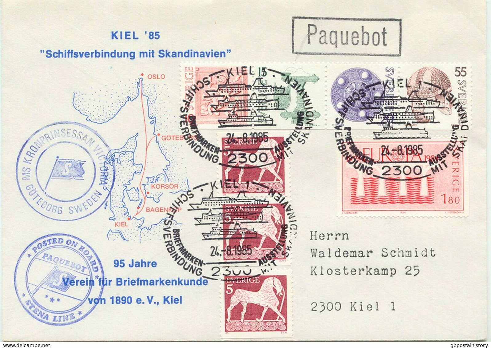 SWEDEN 1985/8 8 Versch. Schiffspostbelege Kab.-Erh. / 8 Different MARITIM COVERS - Collezioni