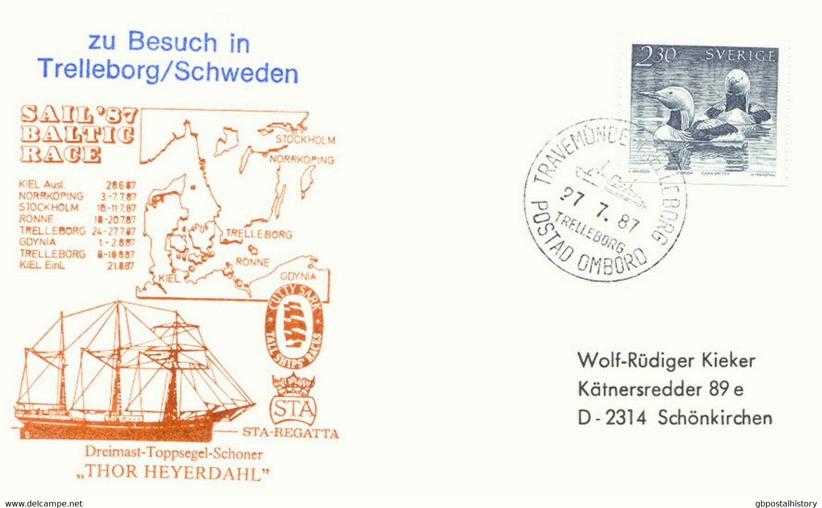 SWEDEN 1985/8 8 Versch. Schiffspostbelege Kab.-Erh. / 8 Different MARITIM COVERS - Collezioni