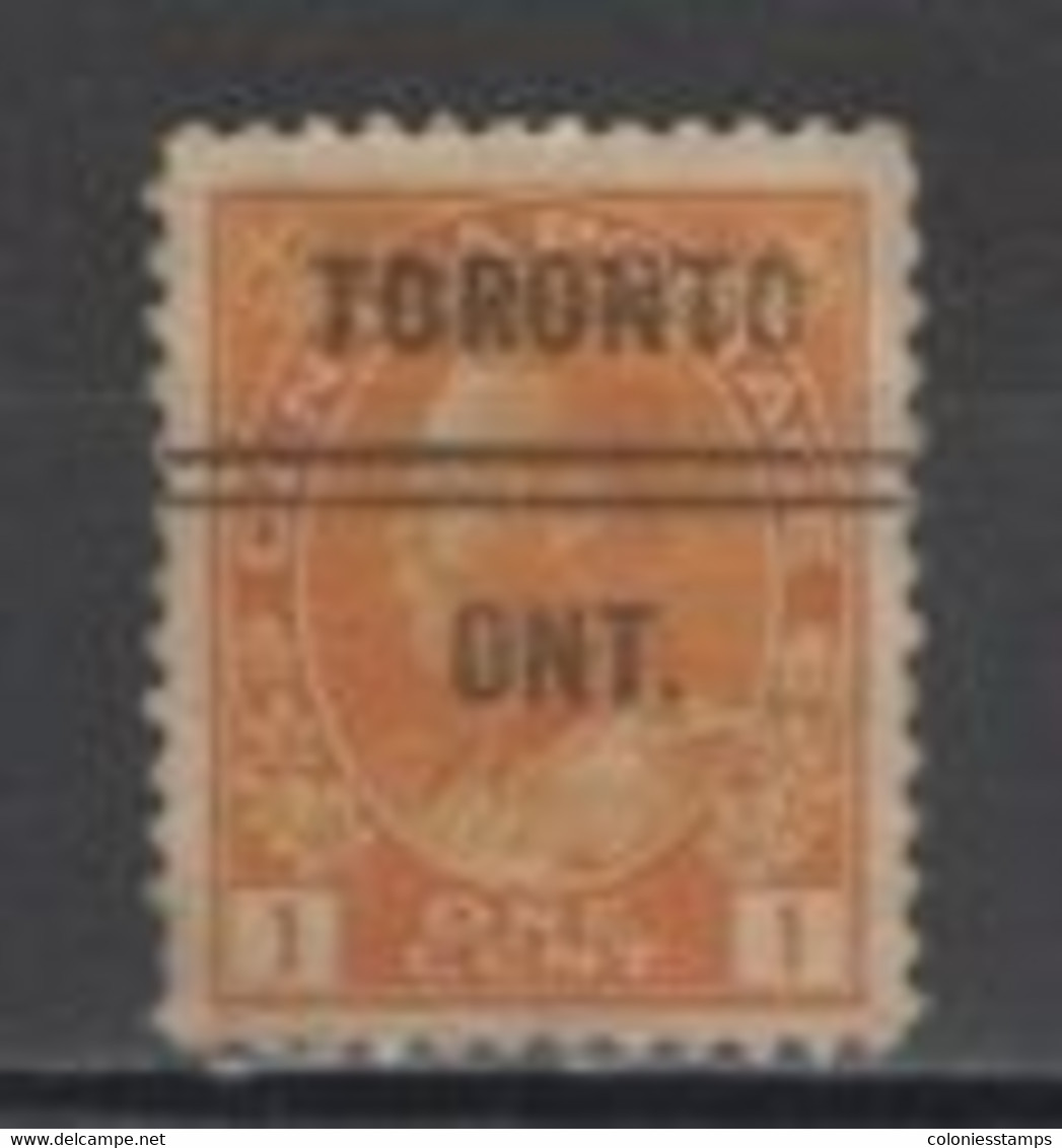 (SA0211) CANADA, 1922 (King George V, 1 C., Orange Yellow). Mi # 105A. Precancel - Vorausentwertungen