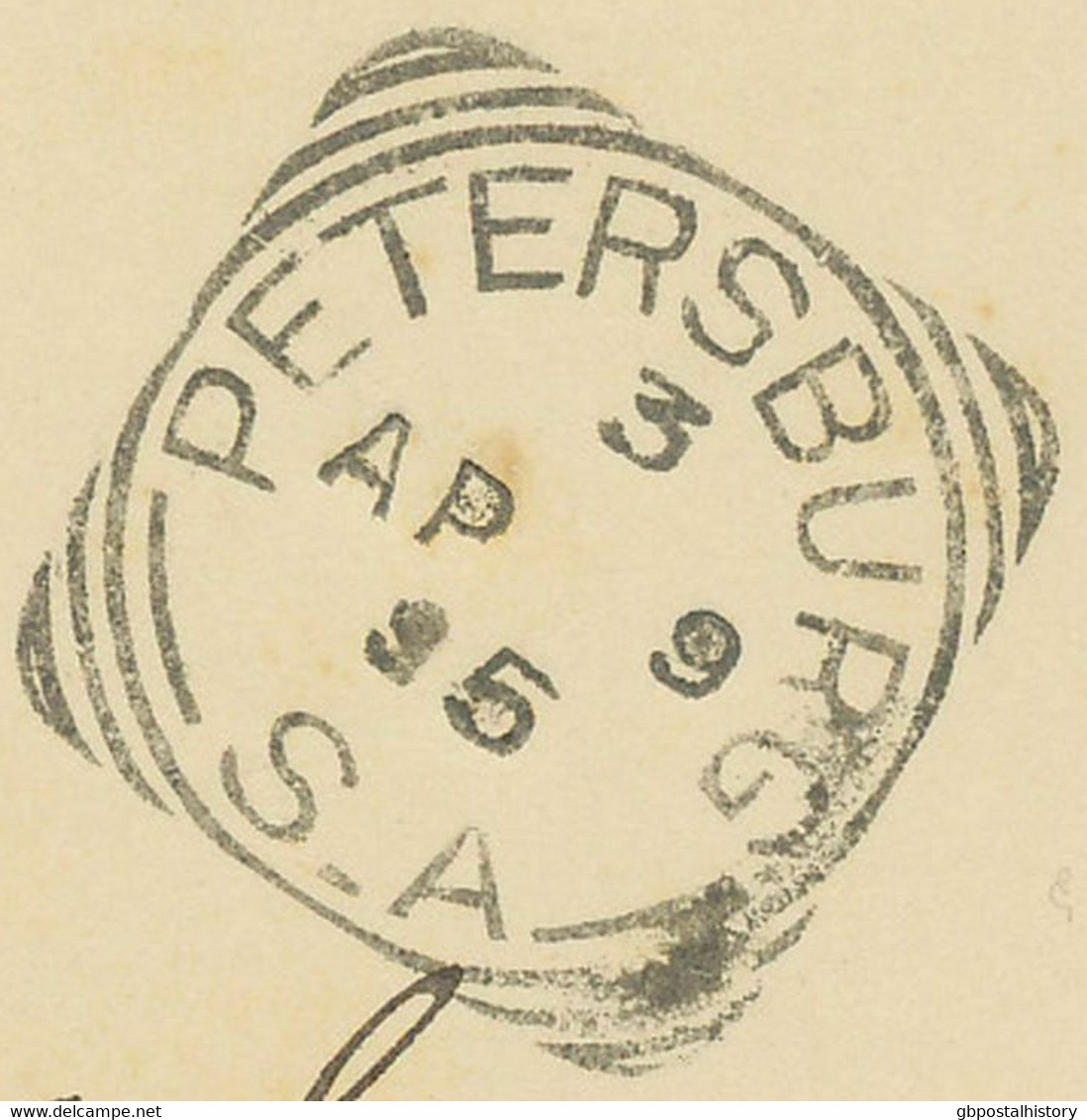 SOUTH AUSTRALIA 1895 QV One Penny Postal Stationery Pc Squared Circle PETERSBURG - Storia Postale