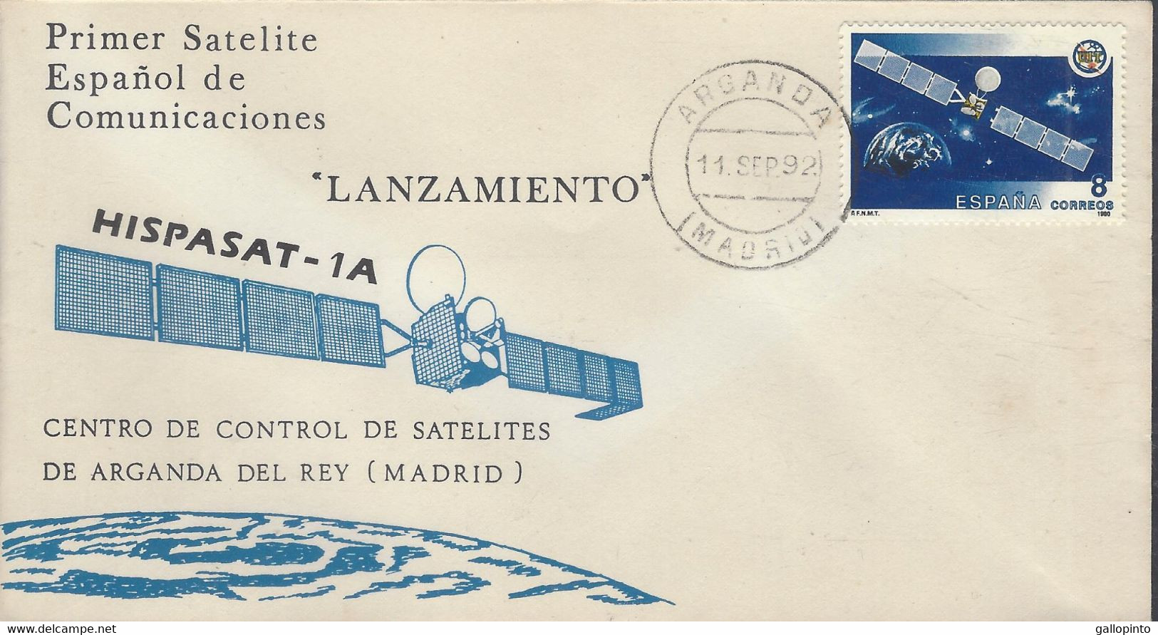Spain First Communications Satelite,HISPASAT 1A, UIT, Cover 1992 - Europe