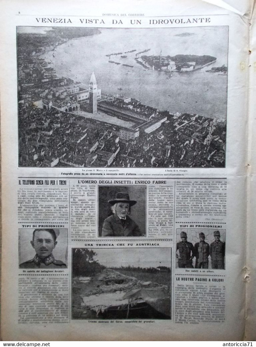 La Domenica Del Corriere 24 Ottobre 1915 WW1 Fabre Rovine Ypres Venezia Coston - War 1914-18