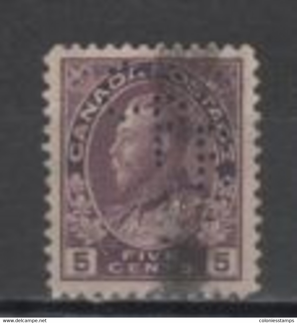 (SA1120) CANADA, 1922 (King George V, 5 C., Violet). Mi # 109. Perfin - Perfins