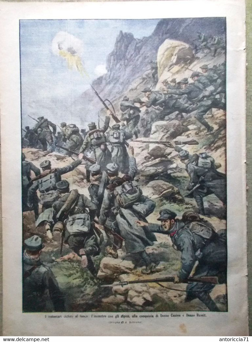 La Domenica Del Corriere 14 Novembre 1915 WW1 Rancio Solferino Caduti Ciclisti - War 1914-18