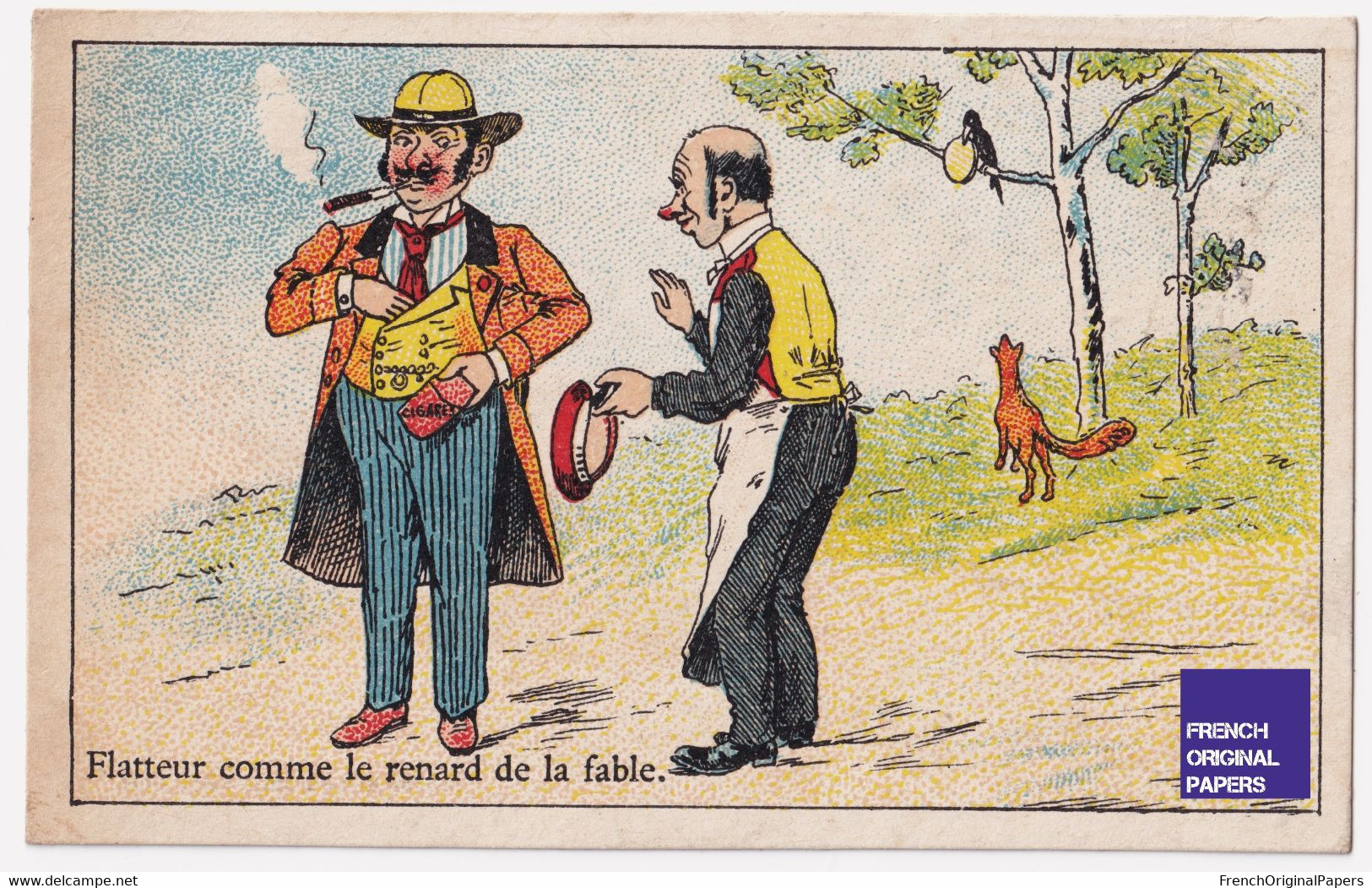 Chromo Chicorée Droulers Fresnes 1900s Courbe-Rouzet Expression Flatteur Comme Un Renard De La Fable Corbeau Et Le 47-70 - Té & Café