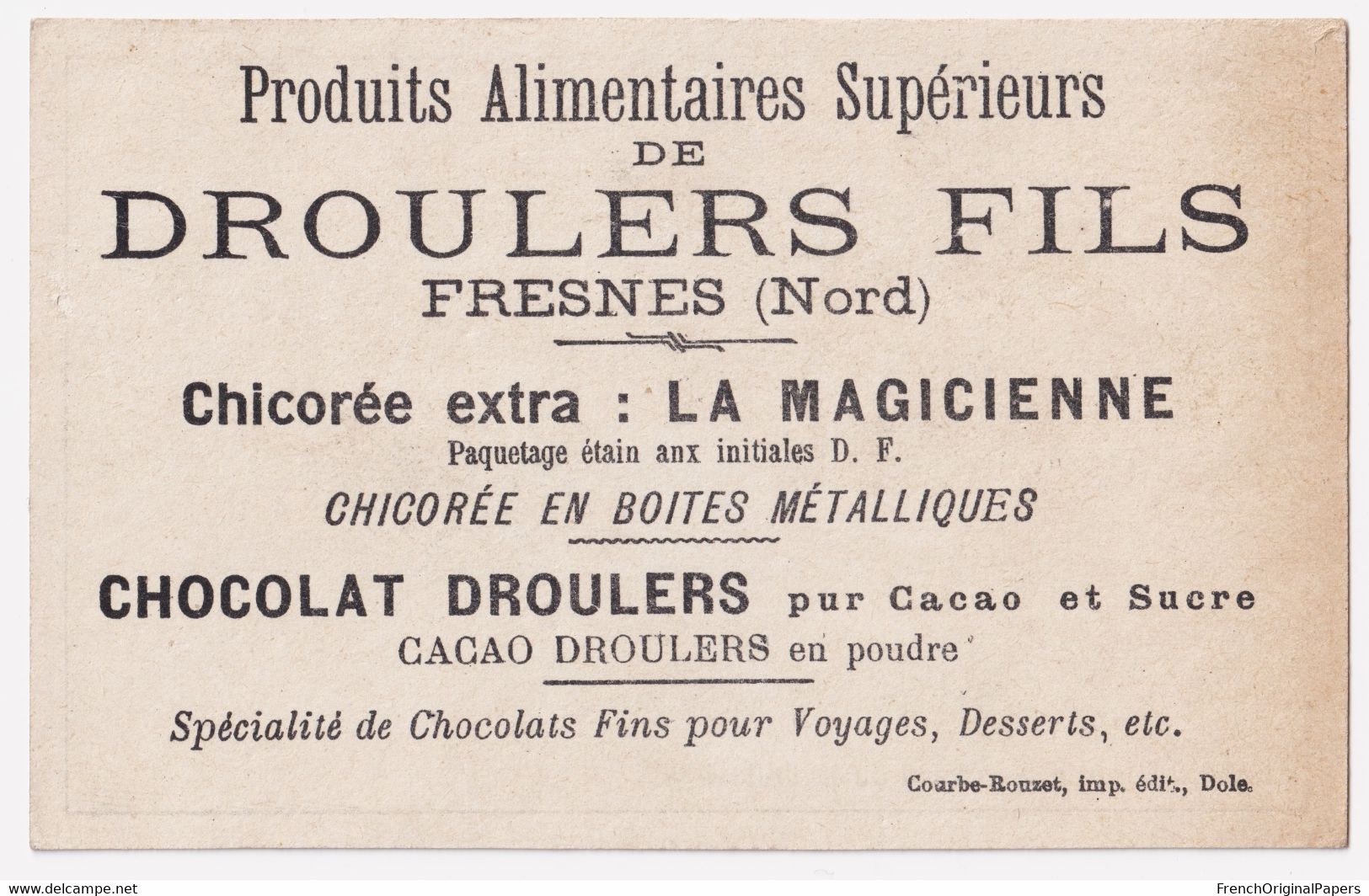 Chromo Chicorée Droulers Fresnes 1900s Courbe-Rouzet Expression Flatteur Comme Un Renard De La Fable Corbeau Et Le 47-70 - Té & Café