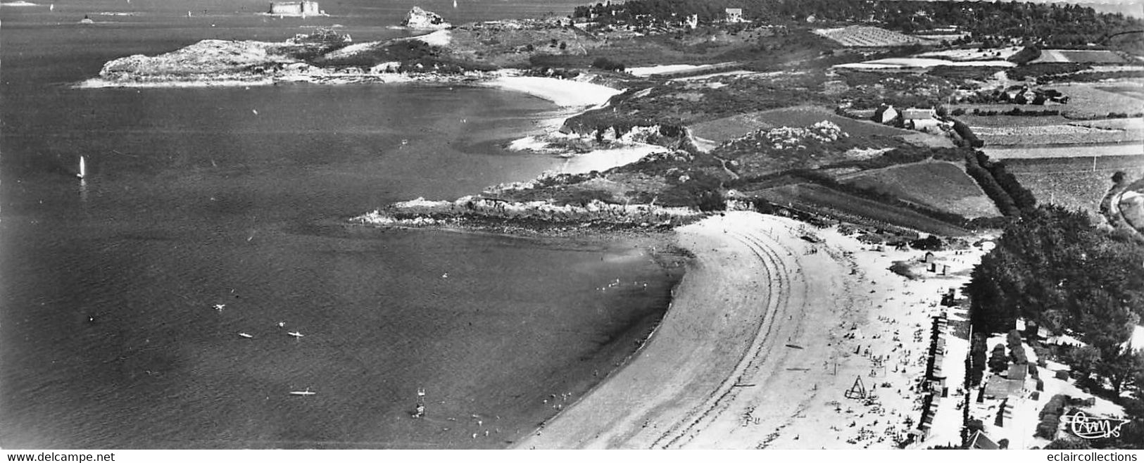 Carentec      29        Carte  Panoramique Vue Aérienne  Plage Du Kélenn.      22.5 X 8.5   (voir Scan) - Carantec