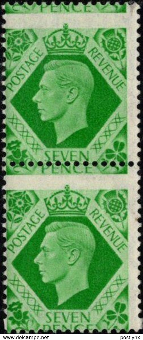 GREAT BRITAIN GVI 7p ERROR:perf.shift GB - Variétés, Erreurs & Curiosités