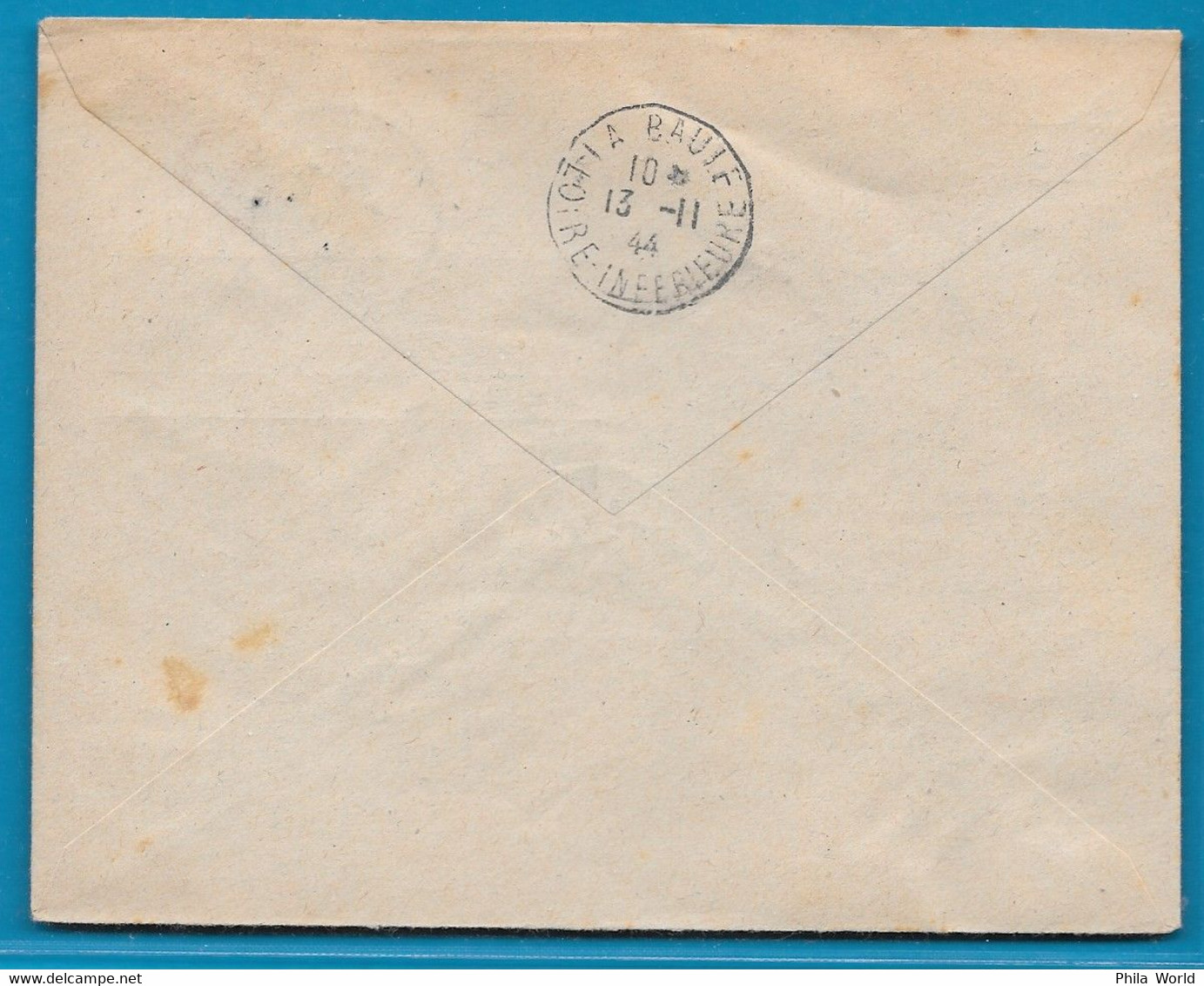 WW2 ILOT SAINT NAZAIRE Poche Atlantique 1944 Timbres PETAIN S Lettre Recommandée RF La Baule FRANCE 11 Novembre 1918 - War Stamps