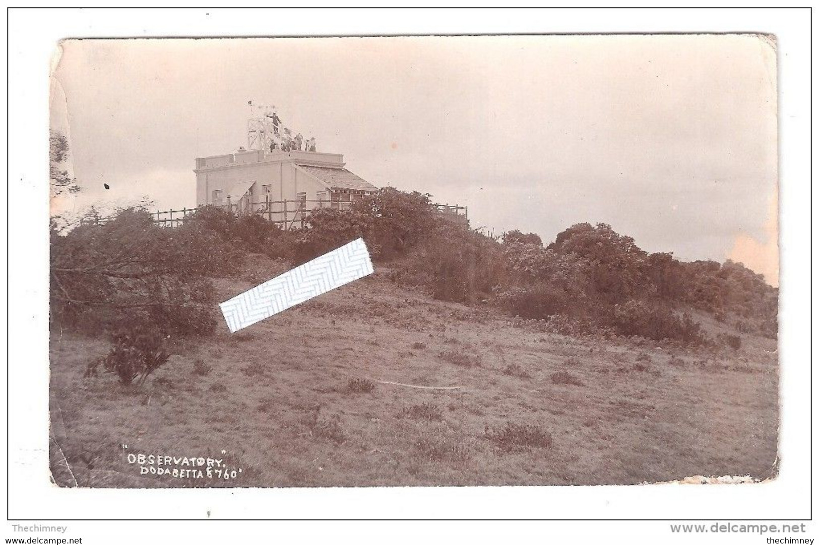 The Observatory Dodabetta  Ooty INDIA PLAIN BACK ALMOST A PHOTO NOT THE THICKNESS OF A POSTCARD - Inde