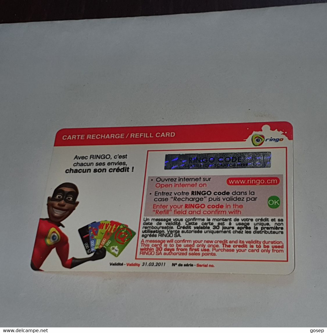 Cameroon-(CAM)-RINGO-(22)-(2000)-(cod Inclosed)-(31/03/2011)-mint Card+1card Prepiad - Cameroon