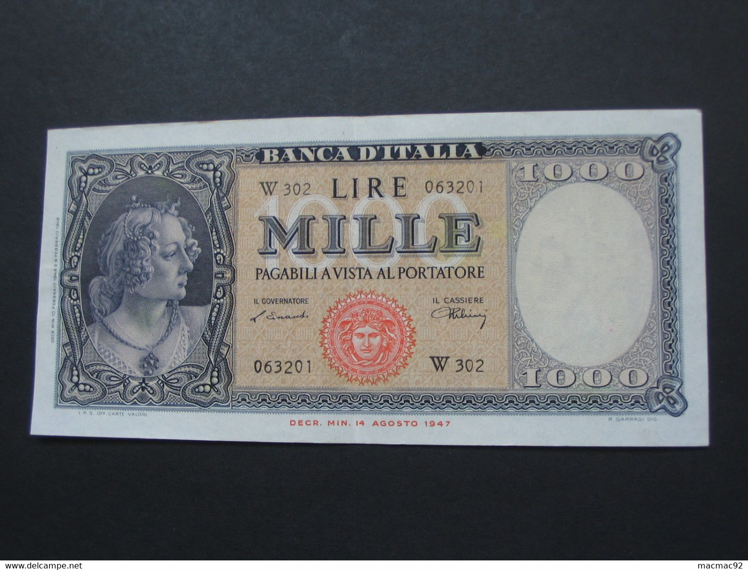 1000 Mille LIRE 10.2.1948  - ITALIE - Banca D'Italia  **** EN ACHAT IMMEDIAT **** - 1.000 Lire