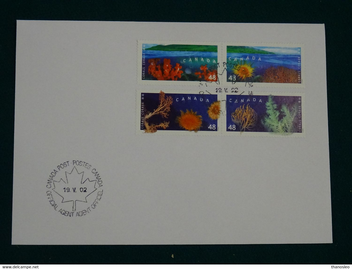 Canada-Hong Kong 2002 Joint Issue Corals FDC VF - 2001-2010