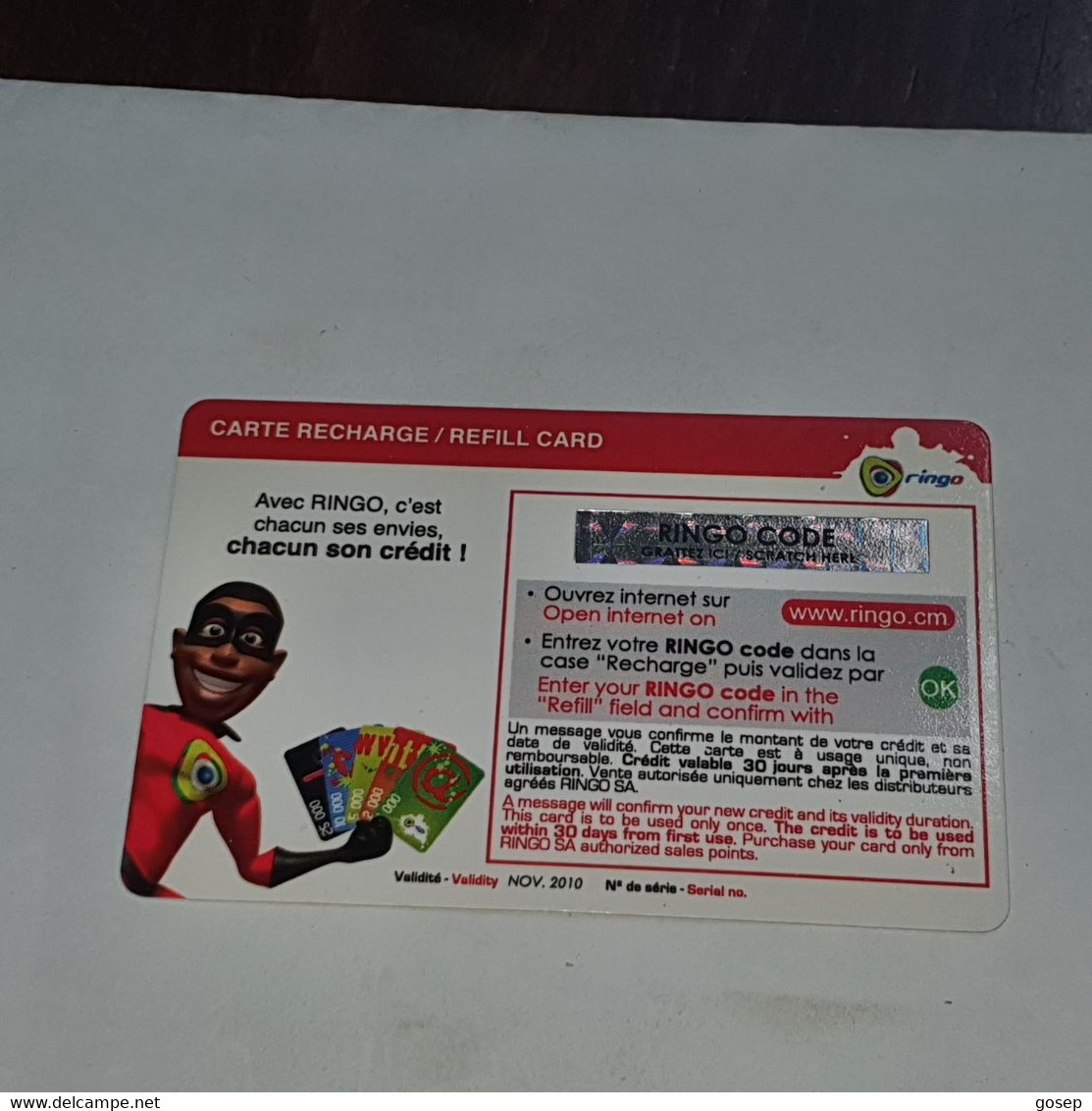 Cameroon-(CAM)-RINGO-(26)-(25.000)-(cod Inclosed)-(11/2010)-mint Card+1card Prepiad - Cameroun