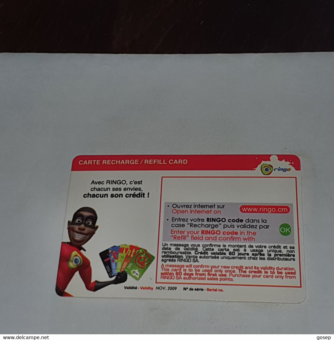Cameroon-(CAM)-RINGO-(32)-(10.000)-(DUMMY)-(11/2009)+1card Prepiad - Cameroon