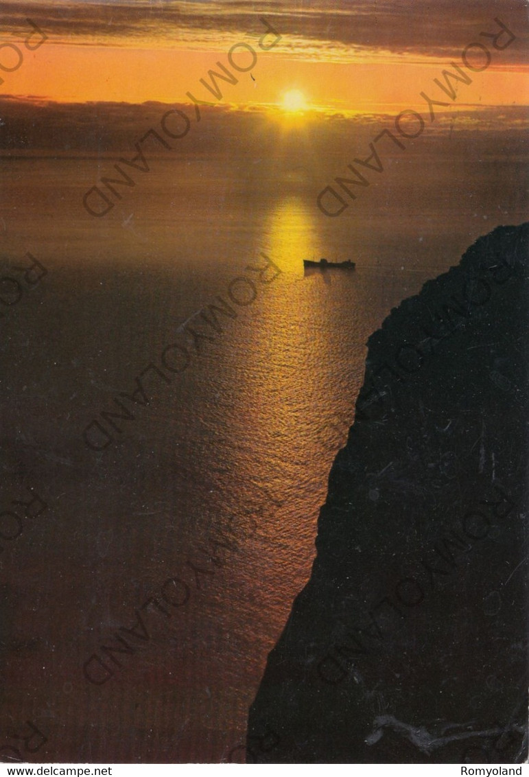 CARTOLINA  NORDKAPP,NORVEGIA,MIDNIGHT SUN AT NORTH CAPE N LAT.71-10-21,VIAGGIATA 1977 - Norway