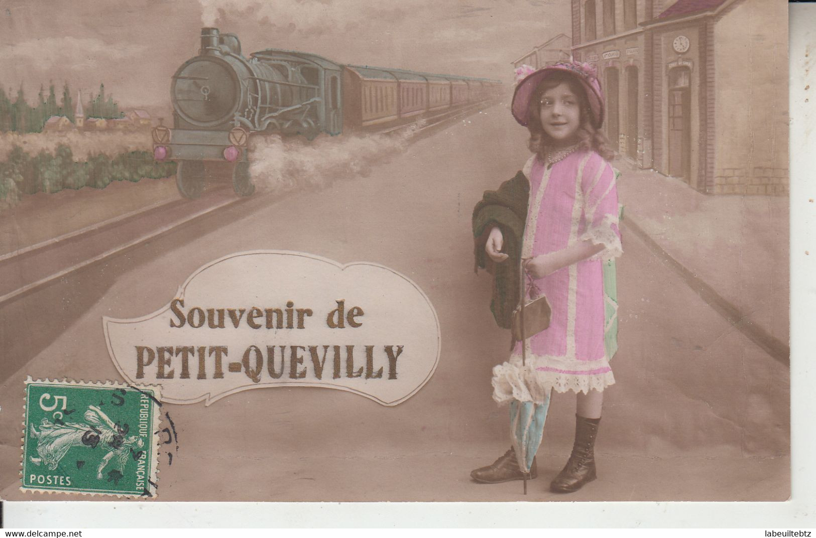 Souvenir De PETIT QUEVILLY - Fillette Train Gare  PRIX FIXE - Le Petit-quevilly